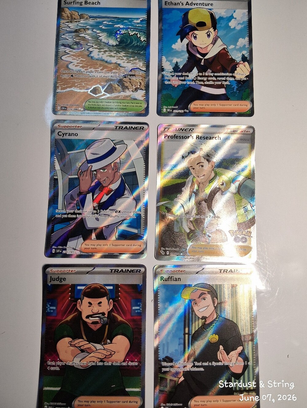 Pokemon TCG Full Art Trainer Supporter Card Lot Ultra Rare 6 Card Bundle